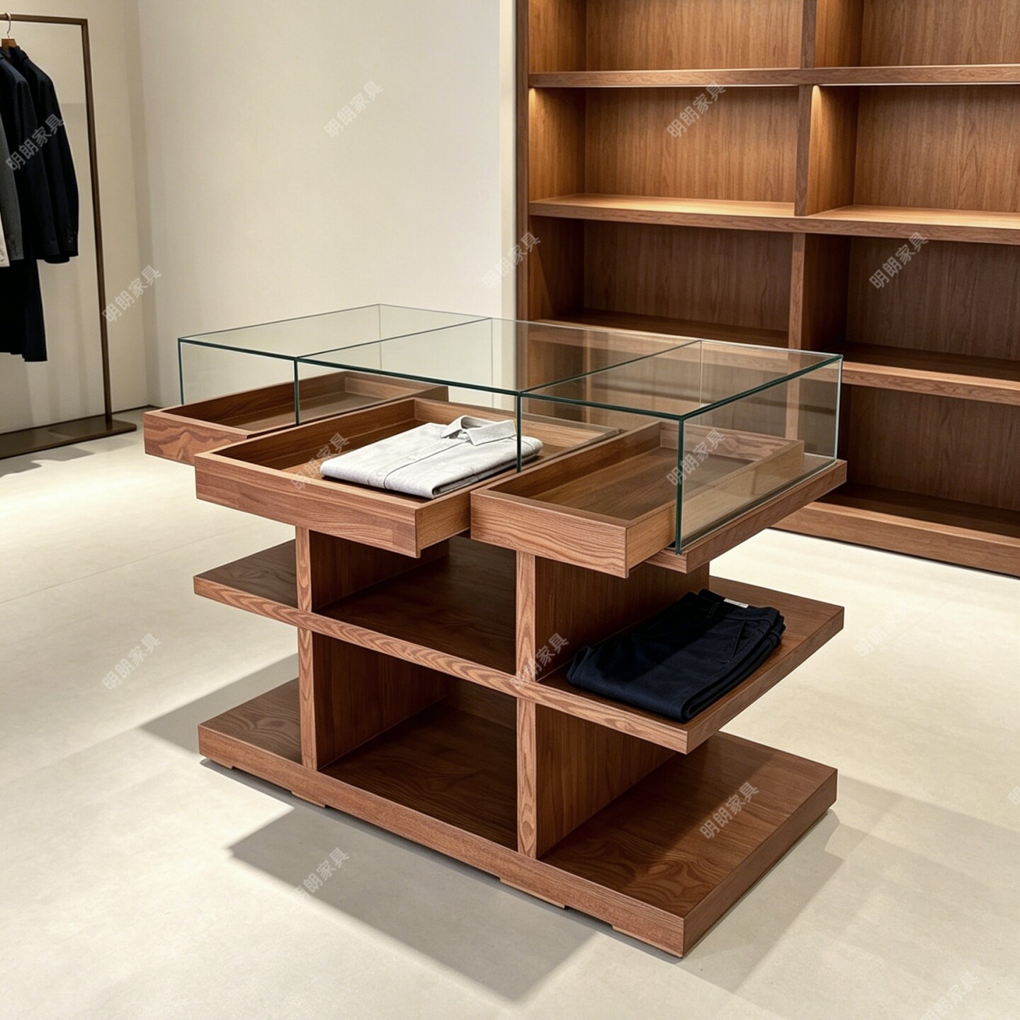 轻奢中岛桌展示台陈列台边柜展台
