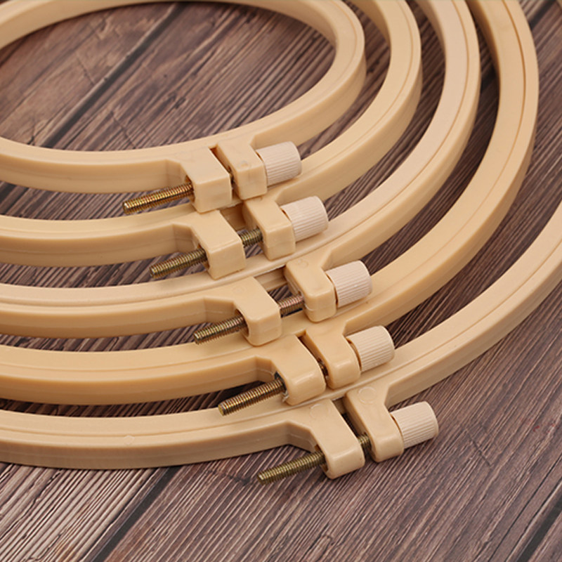 绣棚仿竹塑料绣绷刺绣绷子圆形绣花框架绷撑绣圈手工diy刺绣工具