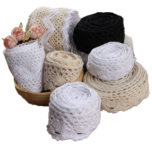 蕾丝花边辅料高档下摆布料白色棉线流苏镂空花边带diy材料装饰带