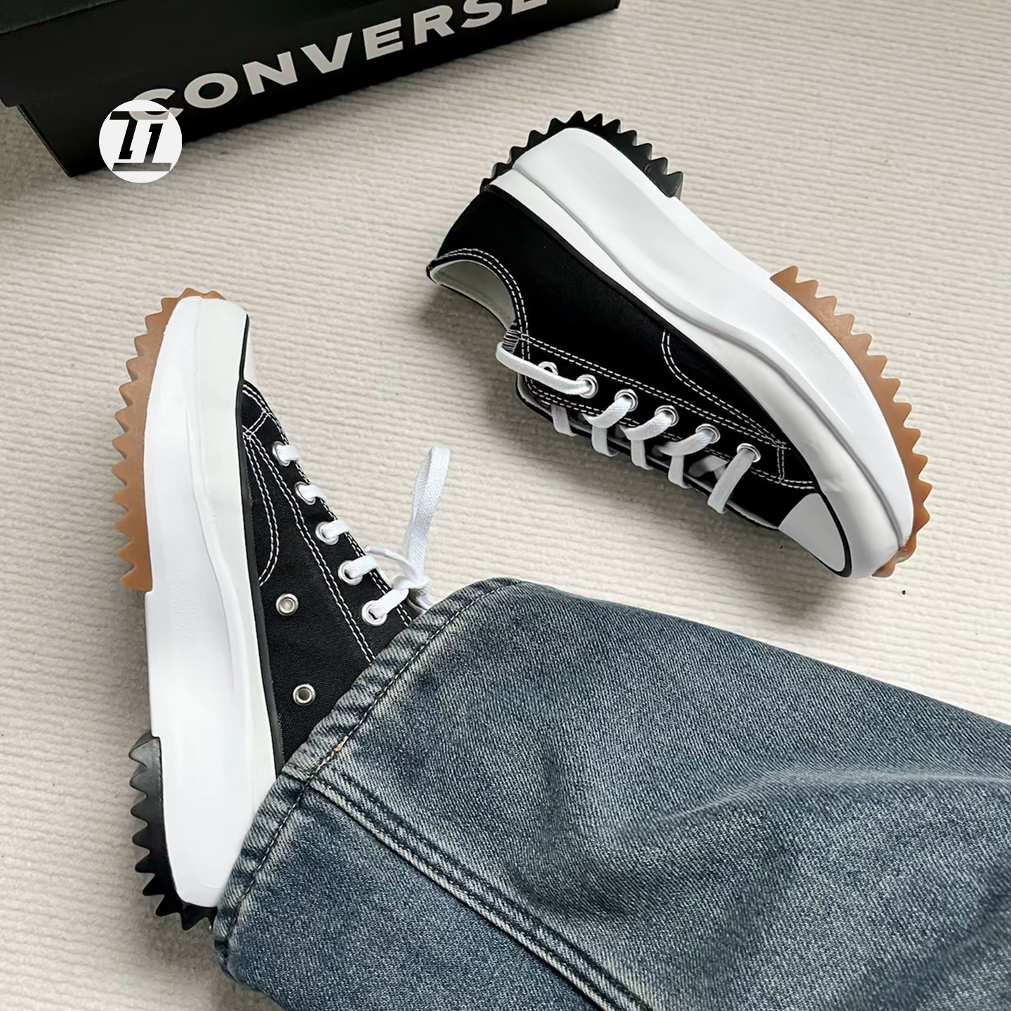 Converse匡威经典Run Star Hike男女低帮帆布鞋流星厚底鞋168816C