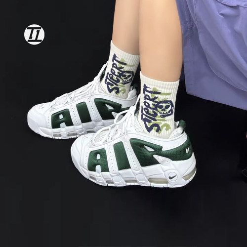Nike耐克男女篮球鞋白绿