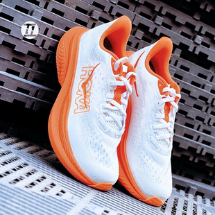 白橙 舒适百搭 HOKA 透气轻便织物跑鞋 MACH 防滑耐磨 ONE