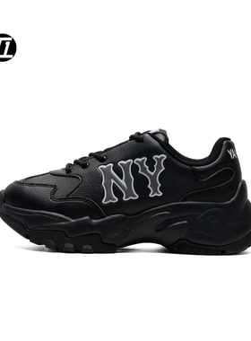 MLB男女时尚复古增高厚底老爹鞋学院大LOGO休闲鞋3ASHC015N-50BKS