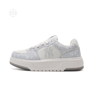 MLB CHUNKY LINER 灰白印花男女复古学长鞋板鞋 3ASXS015N-50GRS