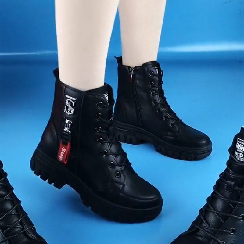 真皮马丁靴女英伦风2025新款秋冬平底加绒短靴女显瘦厚底百搭女靴,女鞋,马丁靴,淘宝优惠券,粉丝福利购,淘宝优惠卷