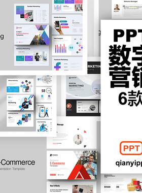 电商运营与数字营销极简现代风电子商务工作汇报PPPT模板