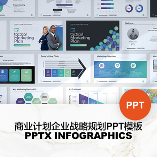 蓝色商务高级感觉市场营销企业战略规划工作总结汇报表格ppt模板