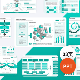 高级绿色IT智能解决方案战略规划分析流程房型图逻辑架构PPT模板