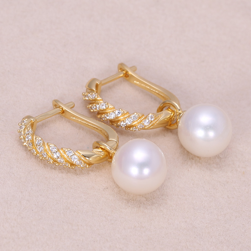 s925纯银银饰耳扣耳钉耳坠配件 珍珠饰品diy手工制作麻花耳饰饰品