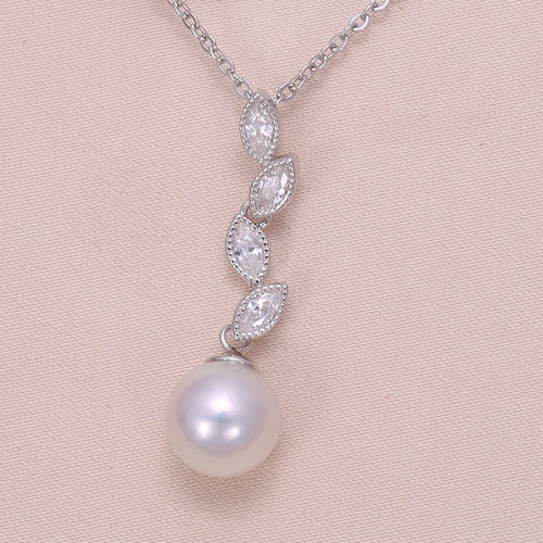 手工diy配件 s925纯银精工珍珠吊坠空托银饰 半成品项链坠子银托