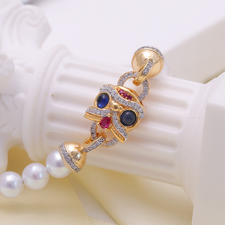 s925纯银时尚珍珠舞狮项链手链毛衣链 手工diy制作串珠饰品银扣