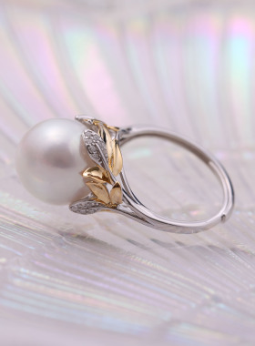 s925纯银戒指环 银饰开口分色可调节珍珠戒指托DIY手工制作银配件