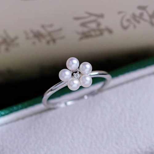 s925纯银戒指环 银饰小多珠可调节珍珠戒指托 DIY手工制作银配件