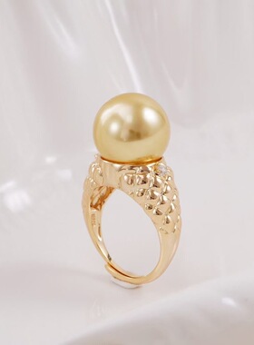 s925纯银银饰戒指配件珍珠饰品diy手工制作光版开口调节戒指空托