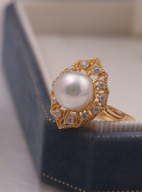 s925纯银戒指环 银饰开口可调节珍珠戒指托 DIY手工制作银配件