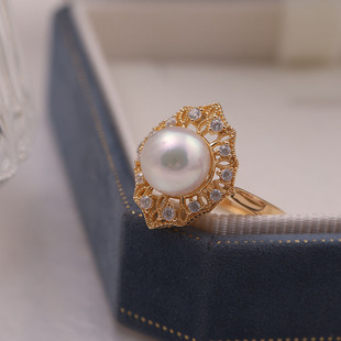 s925纯银戒指环 银饰开口可调节珍珠戒指托 DIY手工制作银配件