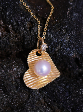 DIY手工制作珍珠项坠爱心吊坠银饰 s925纯银挂坠不含链半成品配件