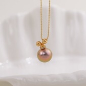 DIY配件S925纯银珍珠吊坠空托时尚 百搭豆芽吊坠银饰项链坠7