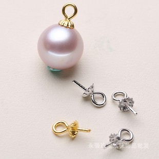 diy手工配件 s925纯银珍珠吊坠头 简单挂扣 项链吊坠扣 银托 挂坠
