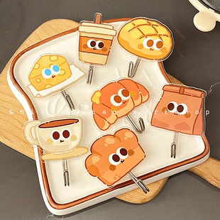 可爱挂钩强力粘胶无痕粘钩免打孔承重门后钩子厨房墙壁上粘贴挂勾