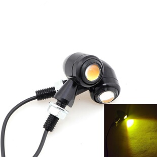 复古摩托车电动车改装 铝合金子弹头天使眼迷你LED转向灯转弯灯12V