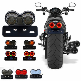 LED后尾灯牌照刹车灯转向灯 游侠天俊GN鑫源棍王CG复古摩托车改装