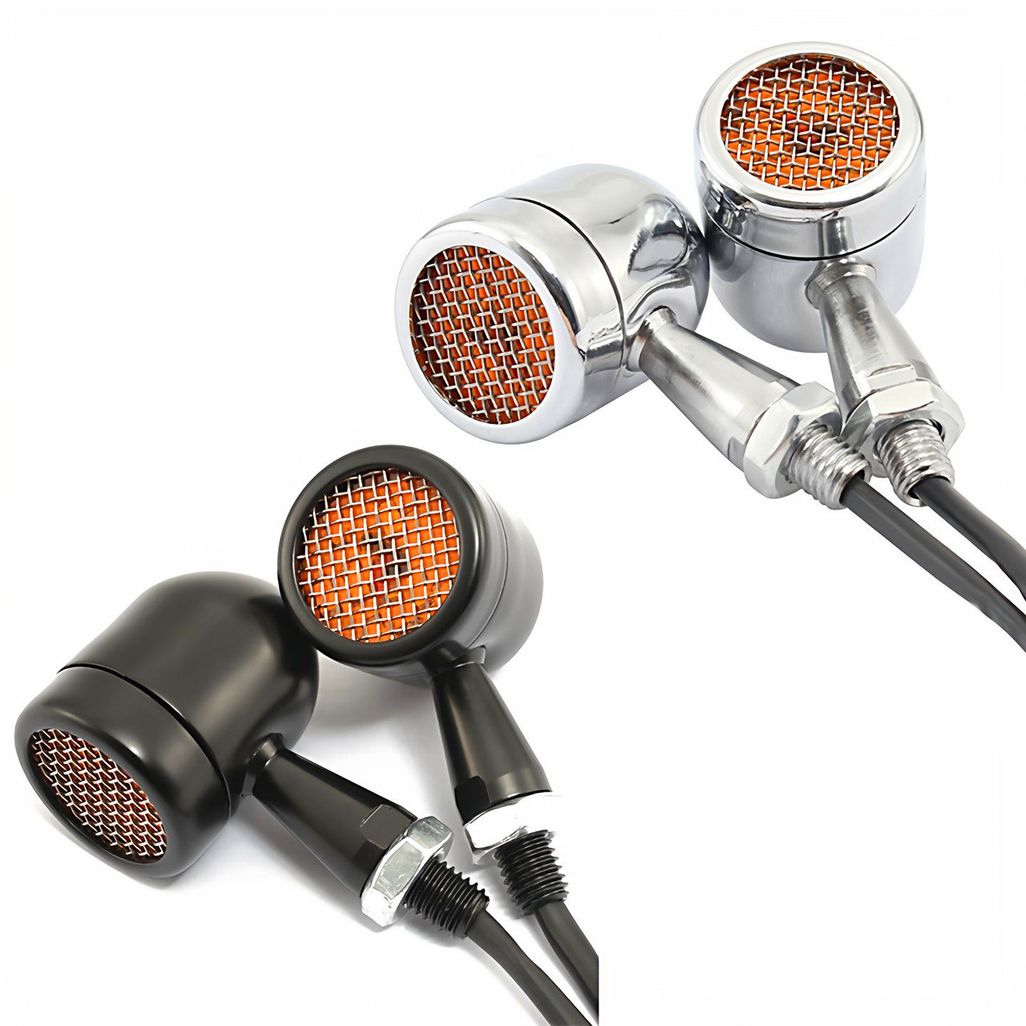 复古GN/CG125摩托车改装金属网格通用LED转向灯转弯灯方向灯信号