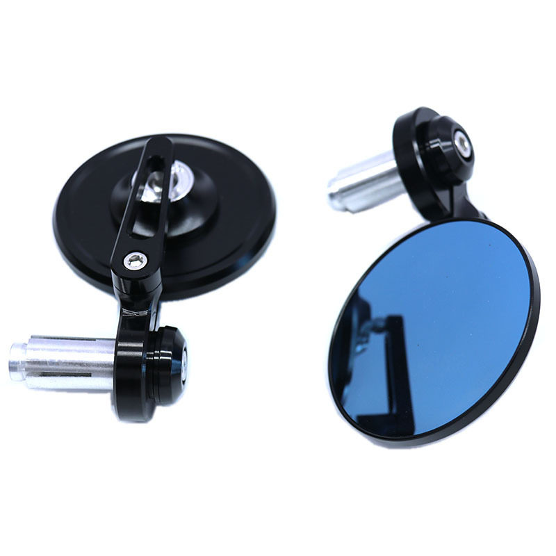 复古风后视镜踏板车摩托车改装CNC铝合金圆形车把镜手把镜反光镜