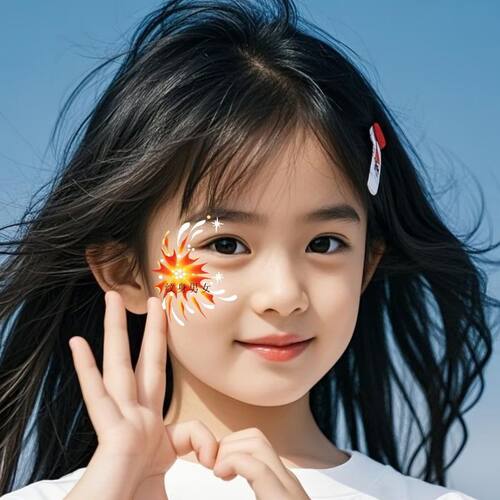 爱国烟花妆容眼角贴爱国脸贴纹身贴纸国庆节日小学生脸贴活动