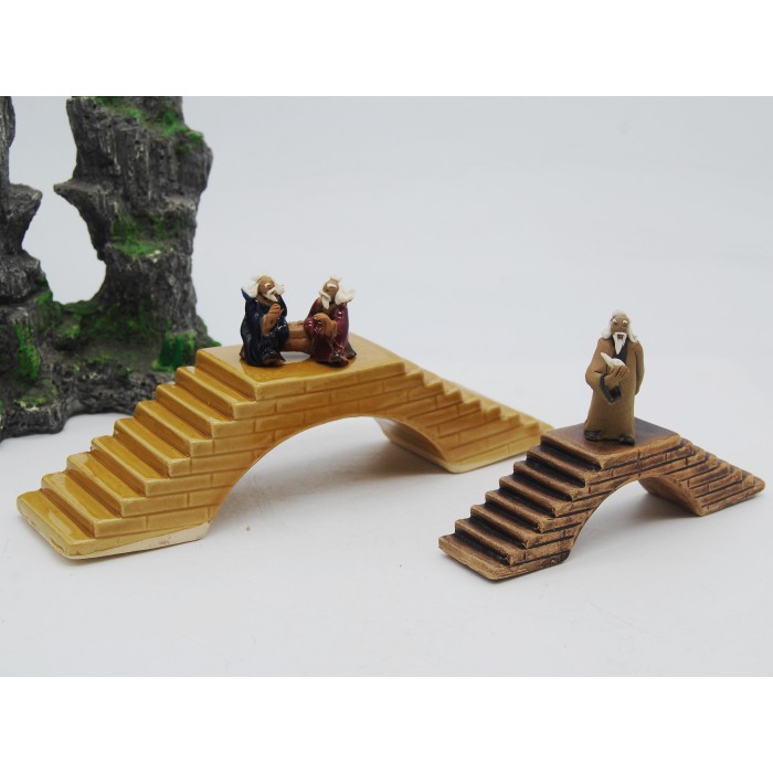 长8至20cm中国风行人小桥陶瓷