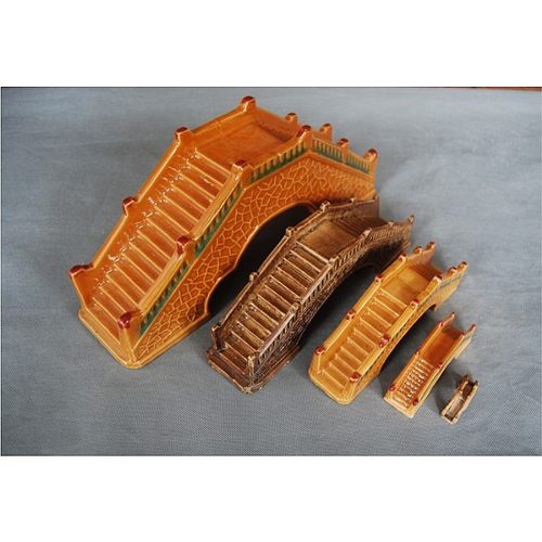 34cm古代风通花陶瓷造景配件拱桥