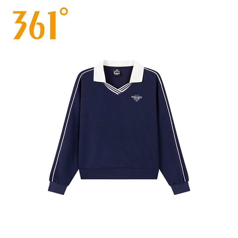 361度女式运动卫衣时尚V领长袖休闲外套上衣秋季新品562534801