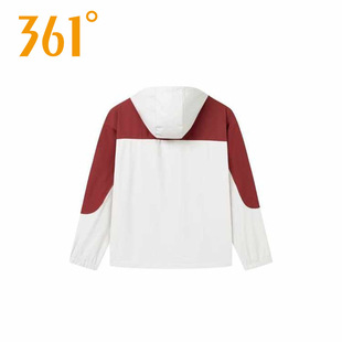 361度运动风衣女2026春季 加绒保暖拼色连帽上衣女562514605N 新款
