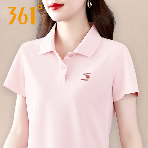 361翻领运动t恤女polo衫2026夏季新款361度休闲上衣健身透气短袖
