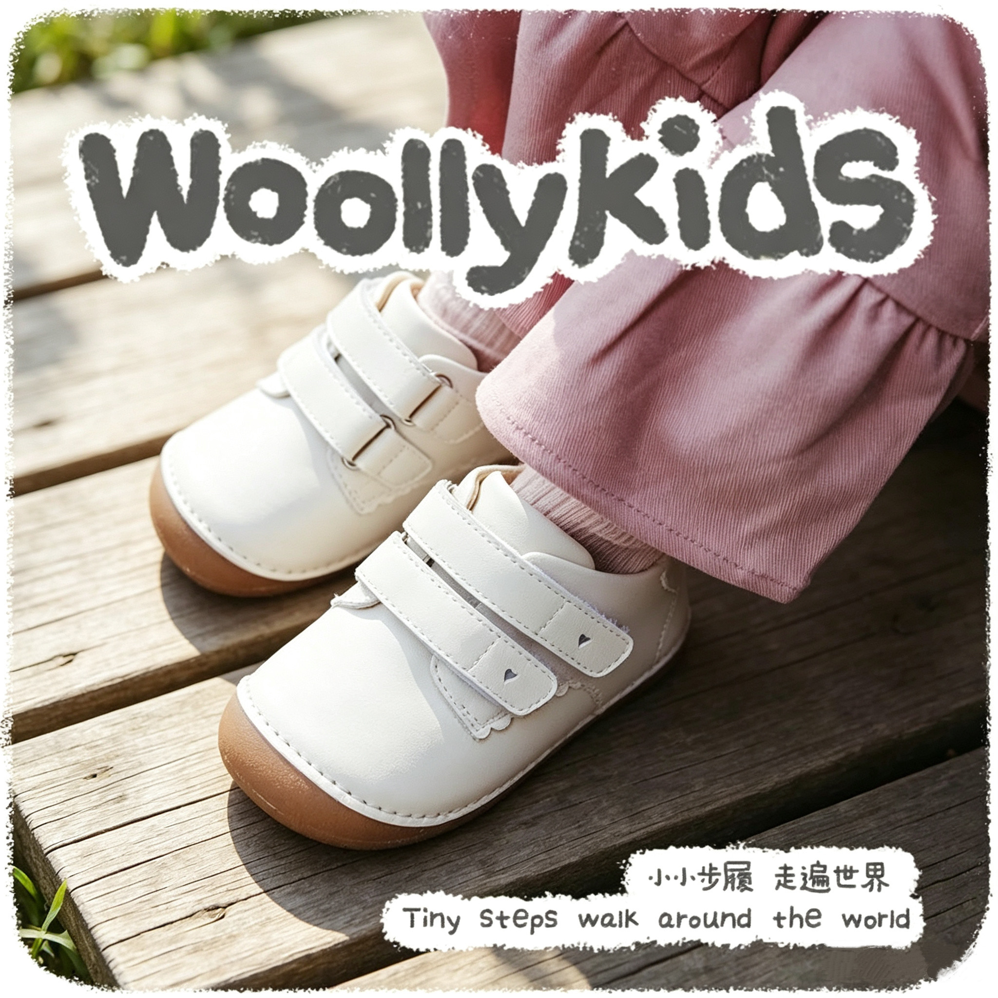 woollykids儿童真皮魔术贴学步鞋