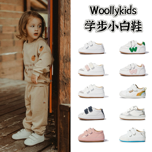 woollykids小羊沃利男女童真皮童鞋休闲时尚魔术贴板鞋新款小白鞋