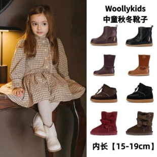 woollykids小羊沃利儿童真皮秋冬靴子男女童皮毛一体防滑雪地靴