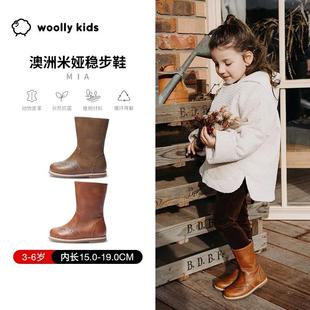 woollykids小羊沃利女童真皮时尚皮靴女宝宝高帮防滑软底小靴子