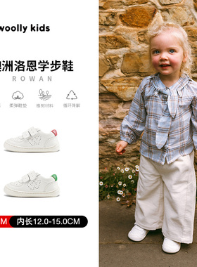 woollykids小羊沃利宝宝真皮学步鞋男女童真皮魔术贴软底小白鞋