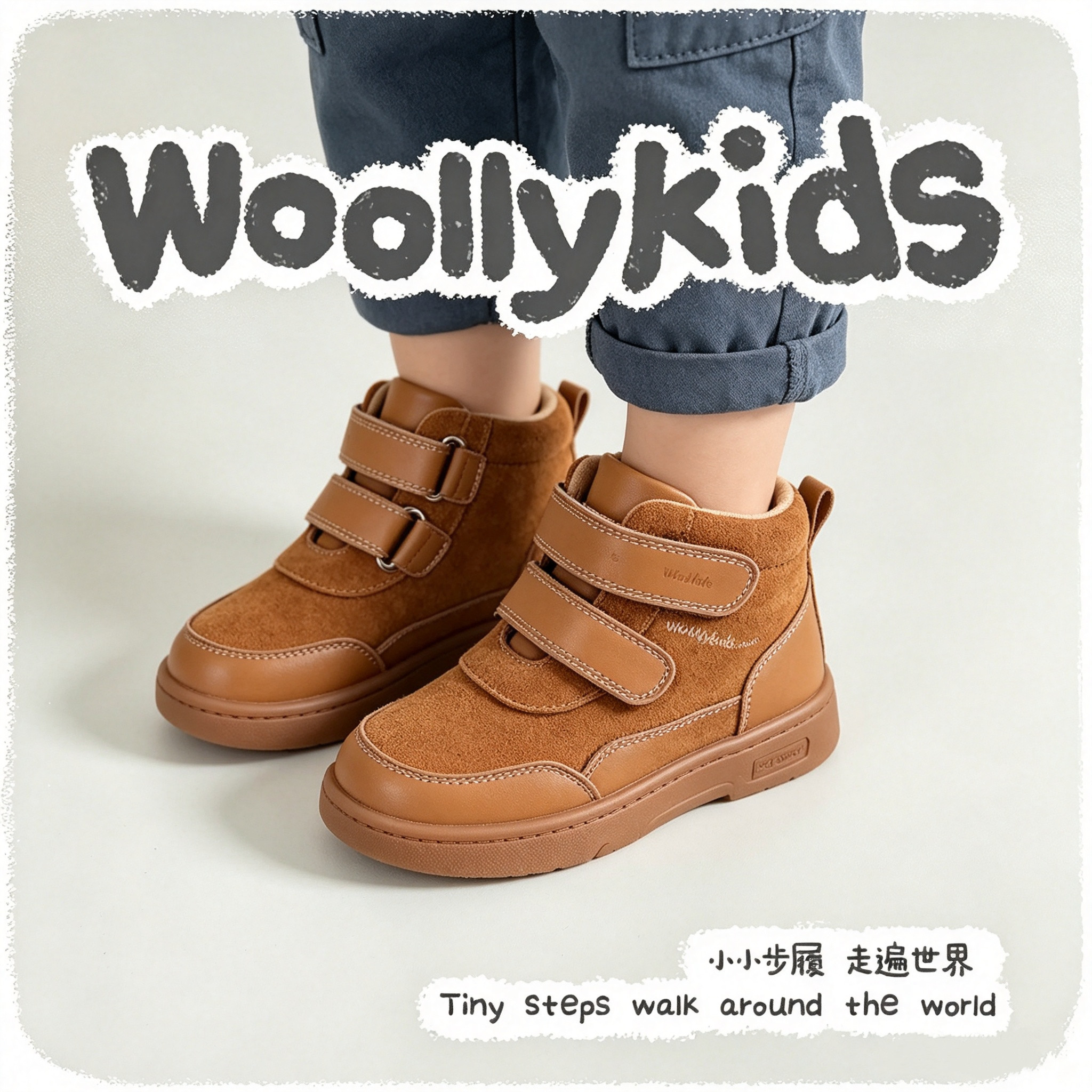 woollykids儿童复古宽楦休闲皮鞋