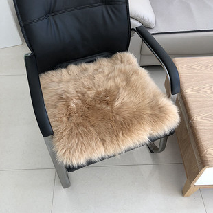 冬季 纯羊毛椅子垫子羊皮毛一体加厚防滑实木办公电脑椅垫学生坐垫
