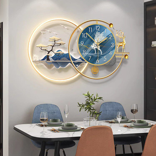 家用钟表简约现代大气时钟餐桌挂表静音高级 创意挂钟客厅2026新款