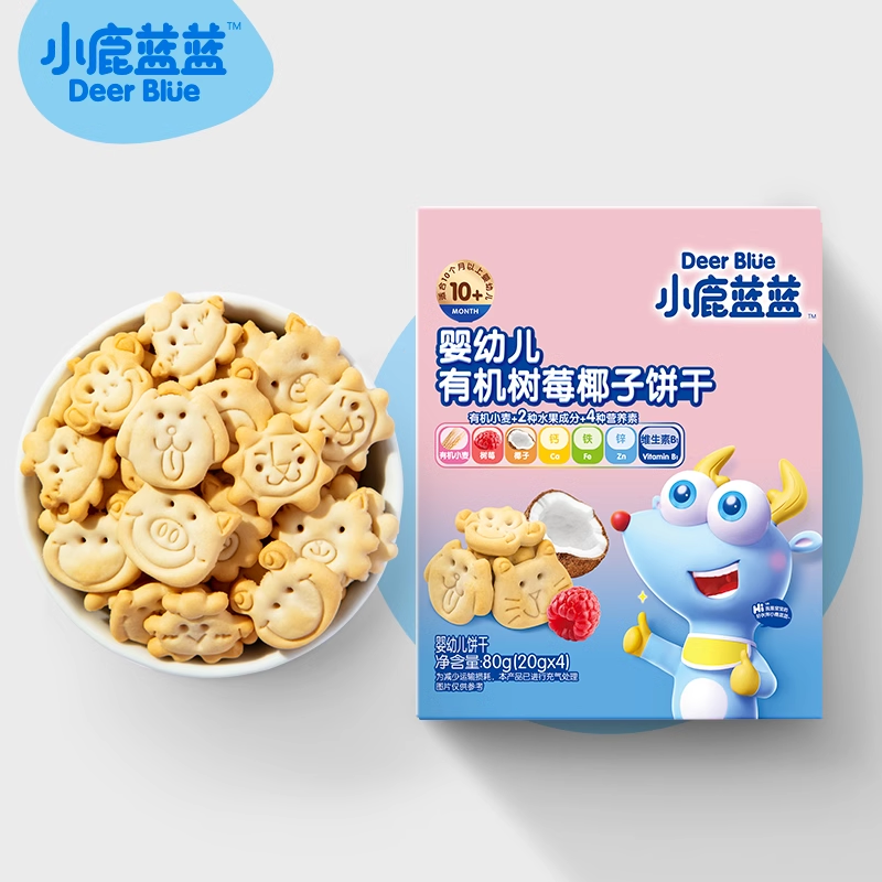 【小鹿蓝蓝_有机树莓椰子饼干】饼干零食