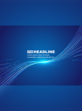 ai格式矢量素材未来抽象线条3D渲染蓝色弧形光纤互联网科技感背景