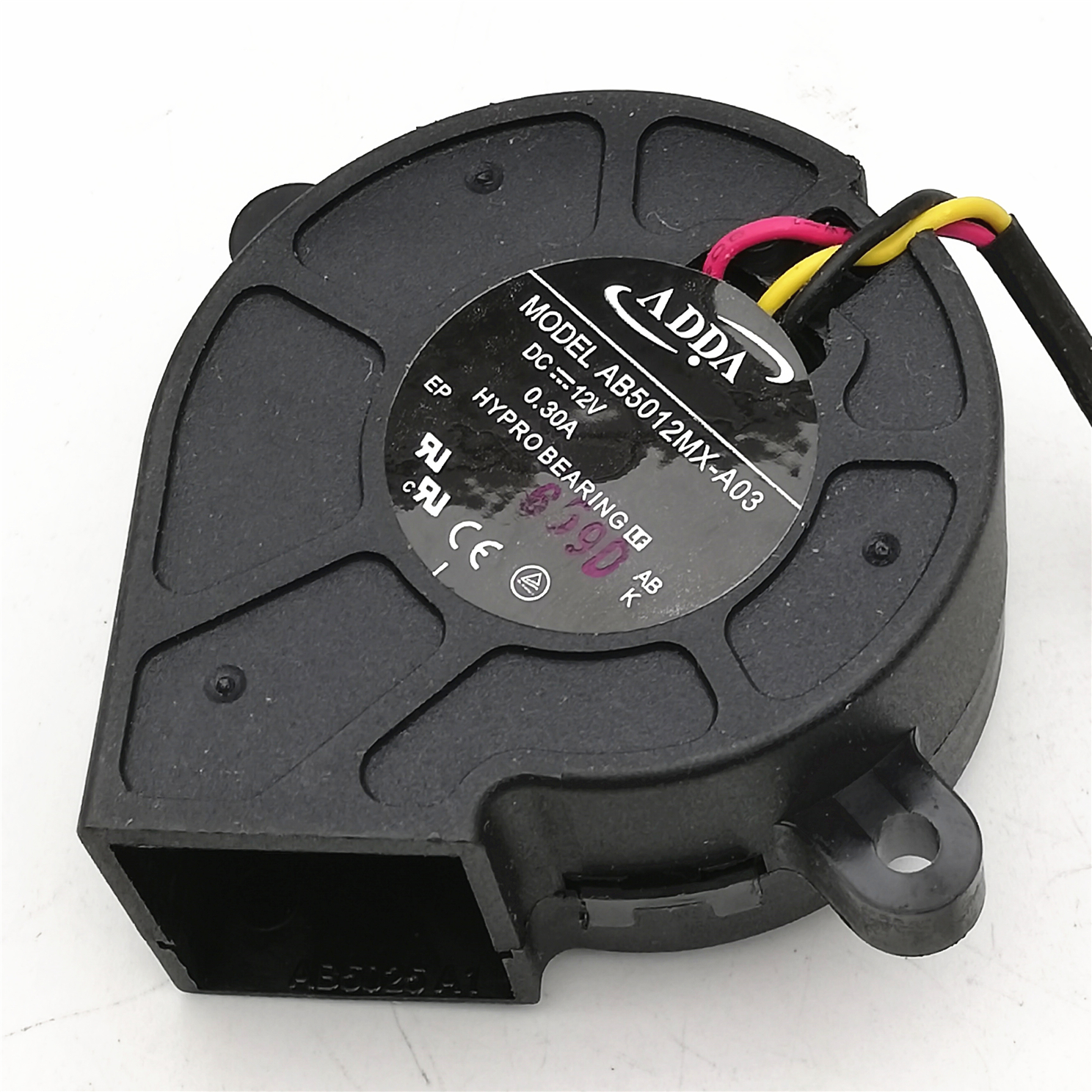 全新 ADDA AB5012MX-A03 12V 0.3A 5025 5cm 3线 投影机散热风扇