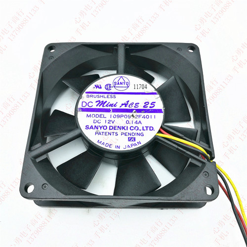 原装 三洋 109P0912F4011 12V 0.14A 9025 9CM 设备 电源散热风扇