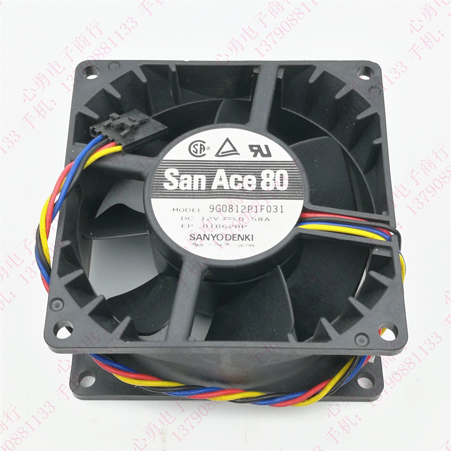 原装 三洋 9G0812P1F031 12V 0.58A 8038 8CM 4线服务器散热风扇