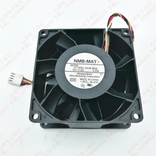 原装 NMB 3115RL-04W-B96 8038 12V 3.00A 8CM 大风量 散热风扇