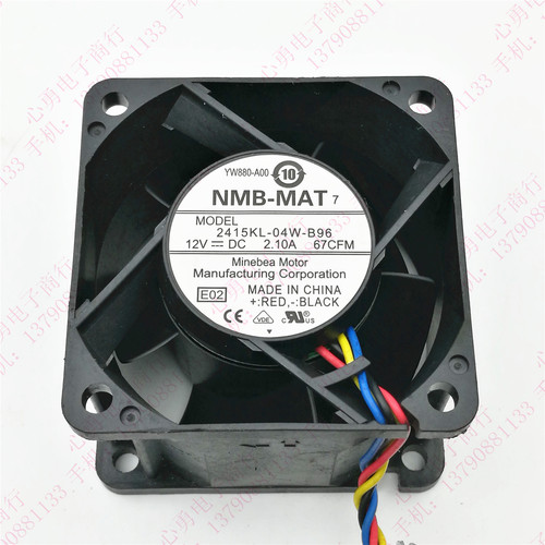 原装 NMB 2415KL-04W-B96 12V 2.10A 6038 4线PWM 服务器散热风扇