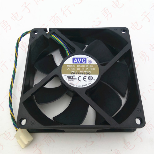 原装 AVC DS09225B12H 12V 0.41A 9CM 9025 4线PWM机箱散热风扇